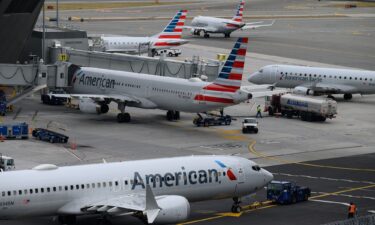 American Airlines airplanes sit on the tarmac at LaGuardia airport in New York in this file photo.