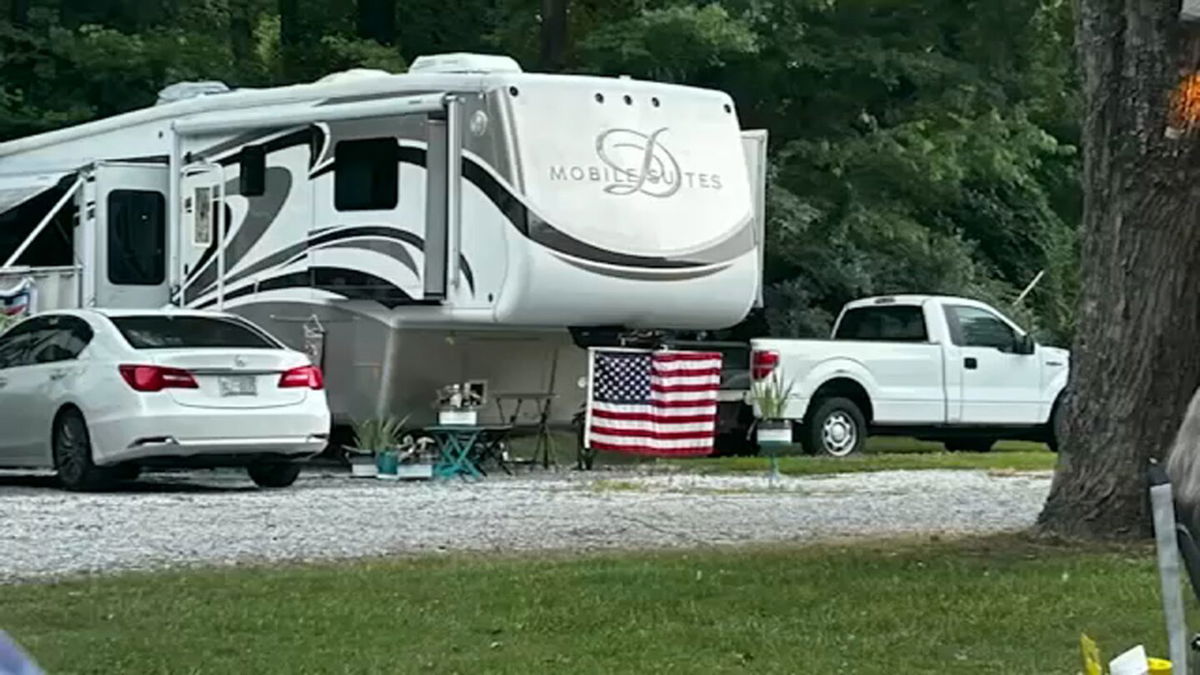 <i>WTVD via CNN Newsource</i><br/>Helene survivors getting temporary housing at RV Park.