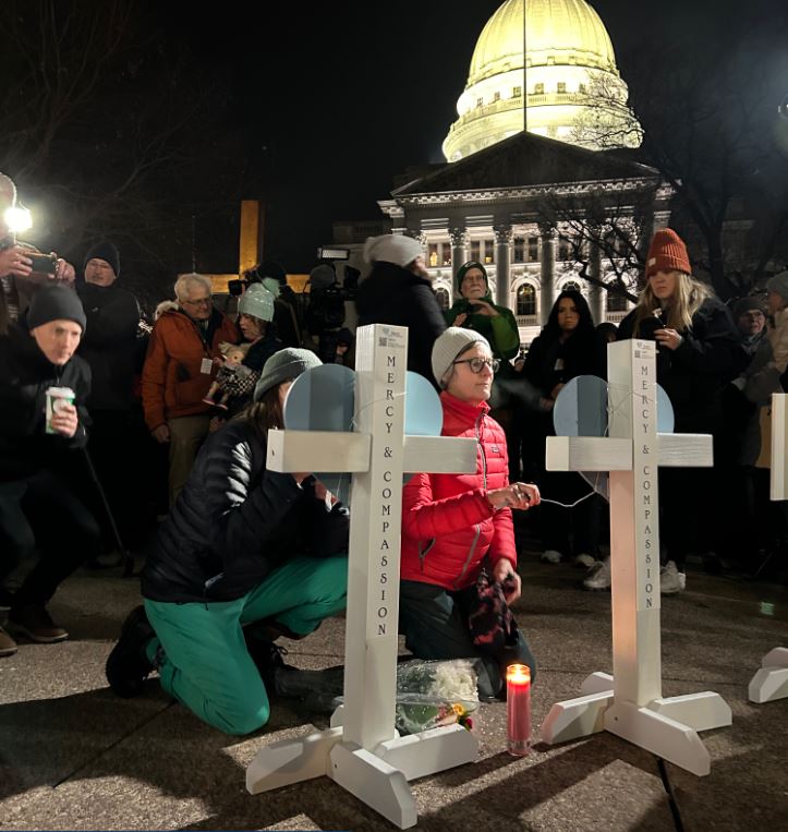 <i>WDJT via CNN Newsource</i><br/>Hundreds from the Madison community gathered for a candlelight vigil at the state Capitol to grieve and begin processing Monday's deadly school shooting that left two victims dead and several injured.