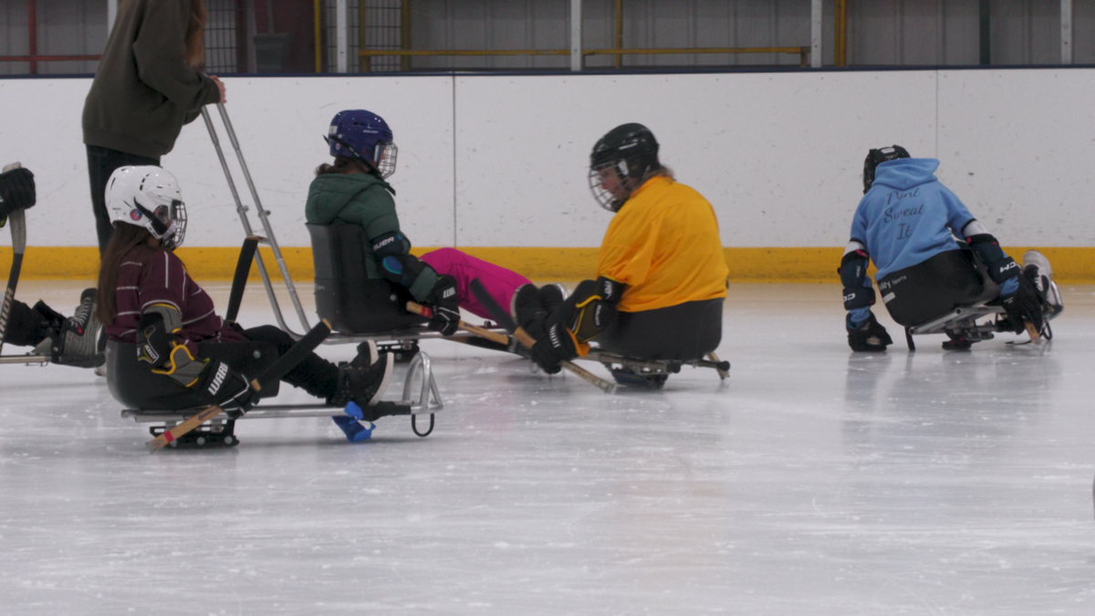 The kids got to play together on the ice, including anyone who had a physical disability or was neurodivergent.