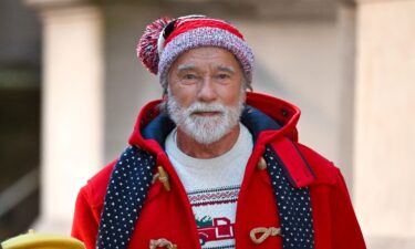 Arnold Schwarzenegger is seen on the set of 'The Man With The Bag' in New York City on December 17.