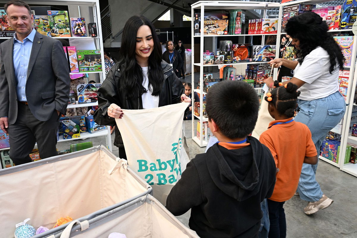 <i>Michael Kovac/Getty Images via CNN Newsource</i><br/>Demi Lovato attends the 2024 Baby2Baby Holiday Distribution event on December 3 in Los Angeles.