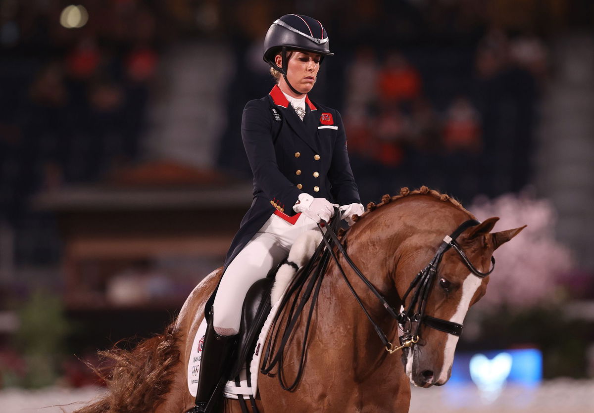 <i>Julian Finney/Getty Images via CNN Newsource</i><br/>Dujardin competes at the Tokyo Olympics