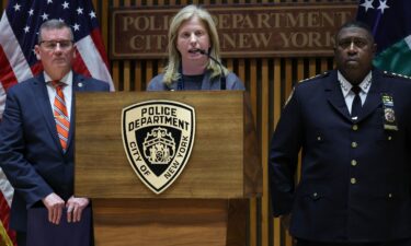 New York City Police Commissioner Jessica Tisch at a news conference after the CEO of United Healthcare