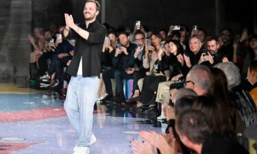 Matthieu Blazy on the runway of the Bottega Veneta show at Milan Fashion Week on September 24