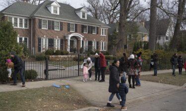 People visit the house featured in the movie "Home Alone" in Winnetka