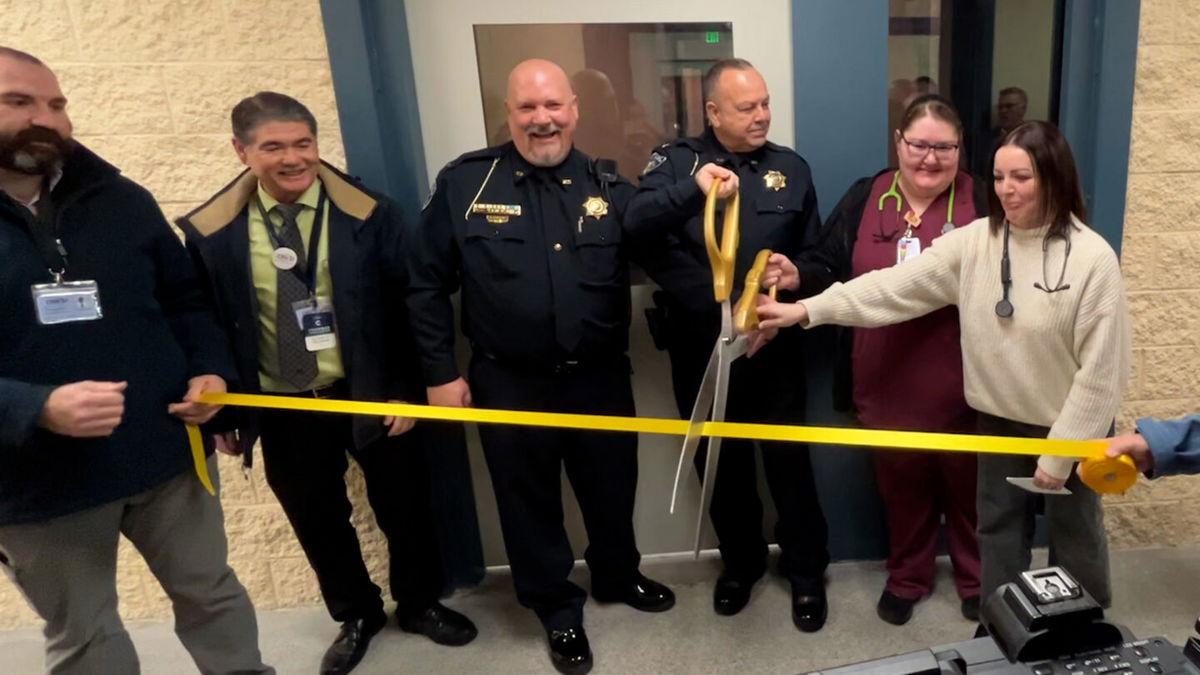 A ribbon cutting is held to open a new section of the Bonneville County Jail on January 10, 2025.