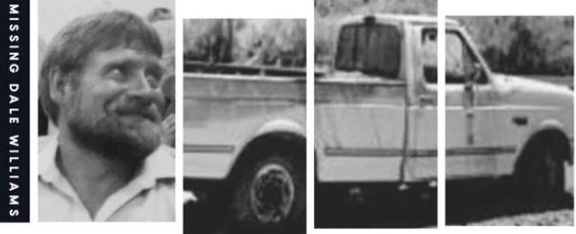 <i>Colorado Bureau of Investigation/KCNC via CNN Newsource</i><br/>Images from a missing persons flyer of Dale Williams and his white pickup truck following his disappearance in 1999.