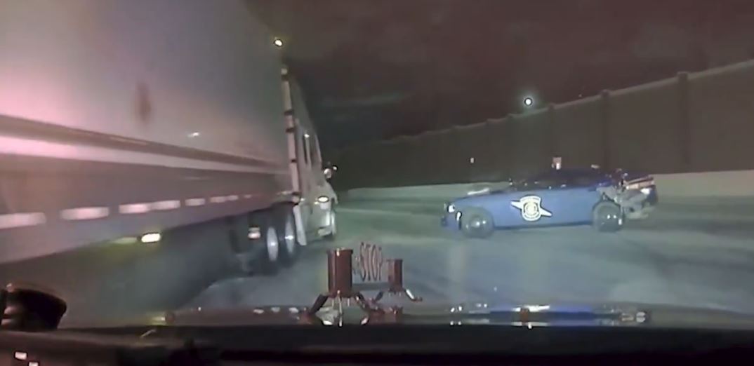 <i>MSP/WJRT via CNN Newsource</i><br/>Michigan State Police have released footage of a crash from December