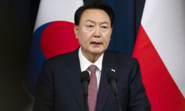 South Korean President Yoon Suk Yeol speaks during a  press conference in Seoul on October 24.