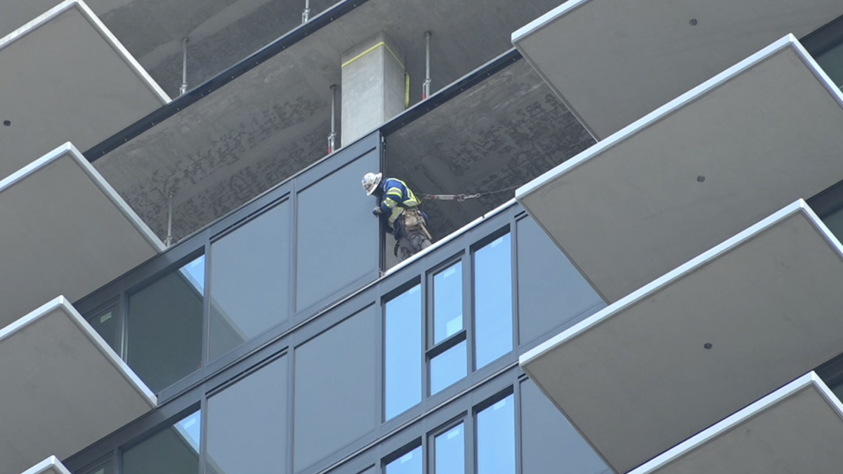 <i>KGTV via CNN Newsource</i><br/>Construction workers were at a high-rise located at West B and Union Street in Downtown San Diego on April 14