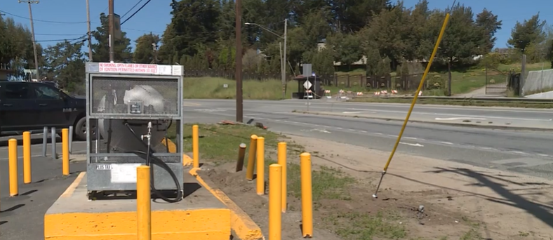 <i>KSBW via CNN Newsource</i><br/>A California Highway Patrol officer is expected to recover after his patrol car flipped and crashed near a power pole in Watsonville on April 8.