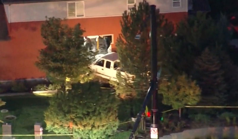 <i>KCNC via CNN Newsource</i><br/>After multiple cars crashed into the side of a home in Highlands Ranch