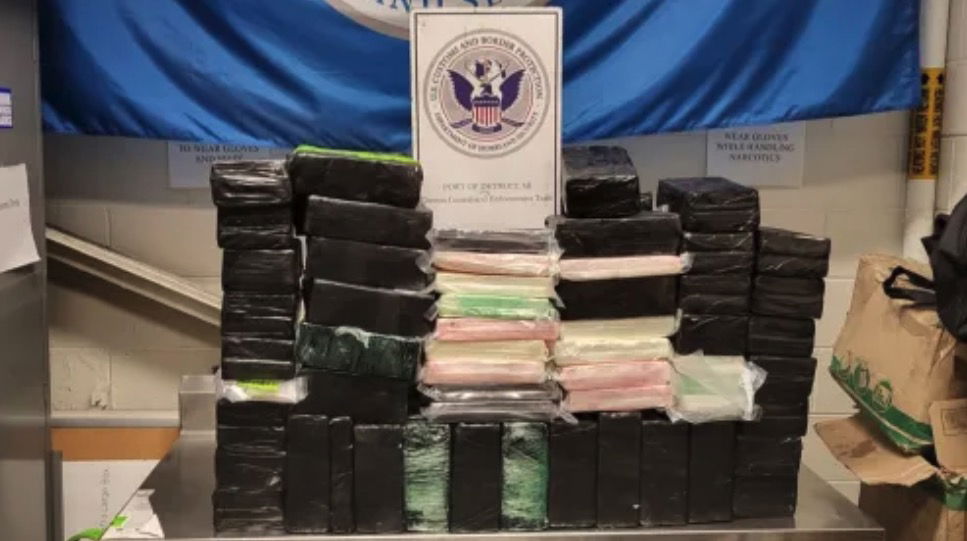 <i>WWJ via CNN Newsource</i><br/>The U.S. Customs and Border Protection says officers in Detroit intercepted 339 pounds of cocaine on April 15 near the Ambassador Bridge port of entry.