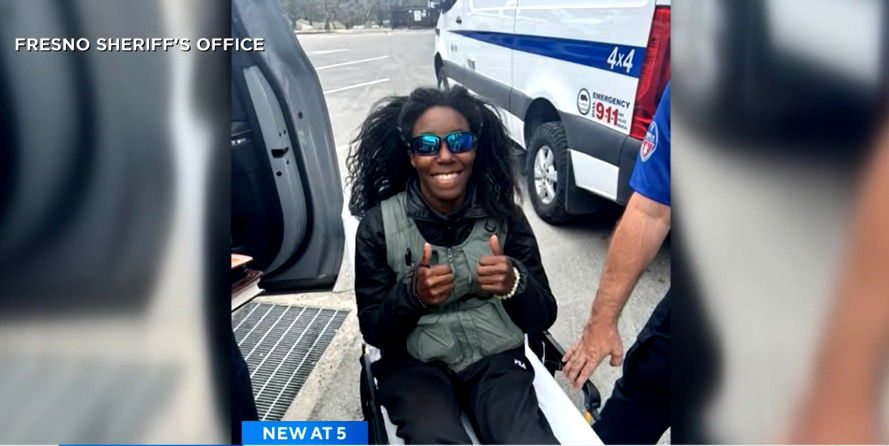 <i>Fresno County Sheriff's Department via CNN Newsource</i><br/>Tiffany Slaton discussed her harrowing ordeal at a news conference alongside her parents and law enforcement officials