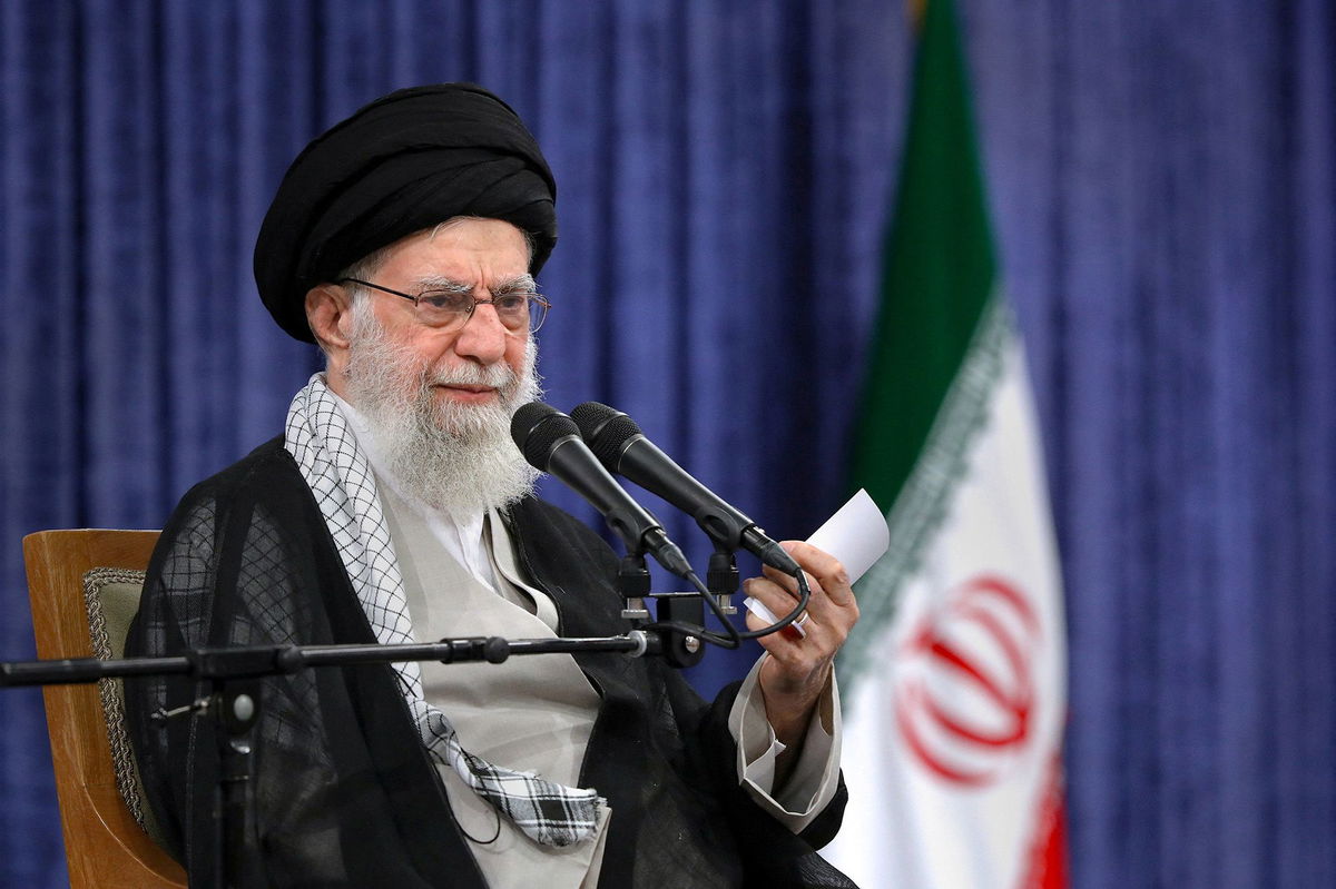 <i>Office of the Iranian Supreme Leader/WANA/Reuters via CNN Newsource</i><br/>Iran's Supreme Leader Ayatollah Ali Khamenei speaks during a meeting in Tehran