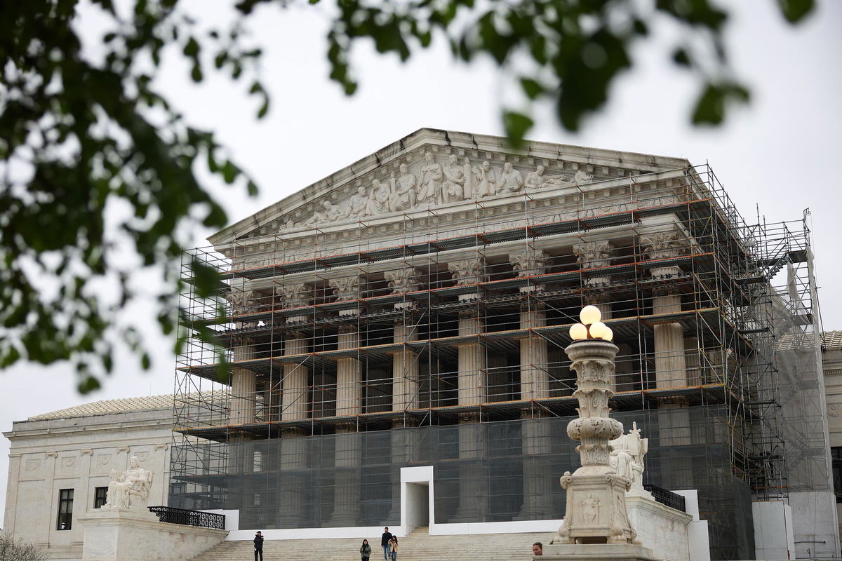 <i>Kayla Bartkowski/Getty Images via CNN Newsource</i><br/>The US Supreme Court is seen on April 7 in Washington