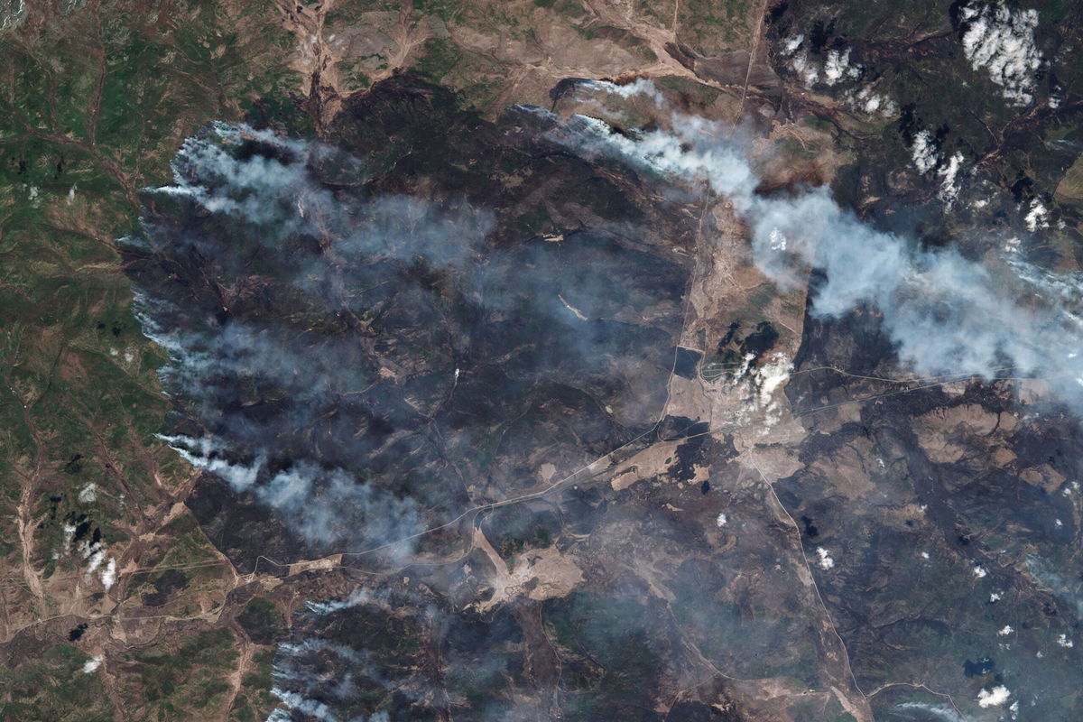 <i>Gallo Images/Orbital Horizon/Copernicus Sentinel Data 2025/Getty Images via CNN Newsource</i><br/>A satellite view of the rapidly spreading wildfires in the Siberian republic of Buryatia