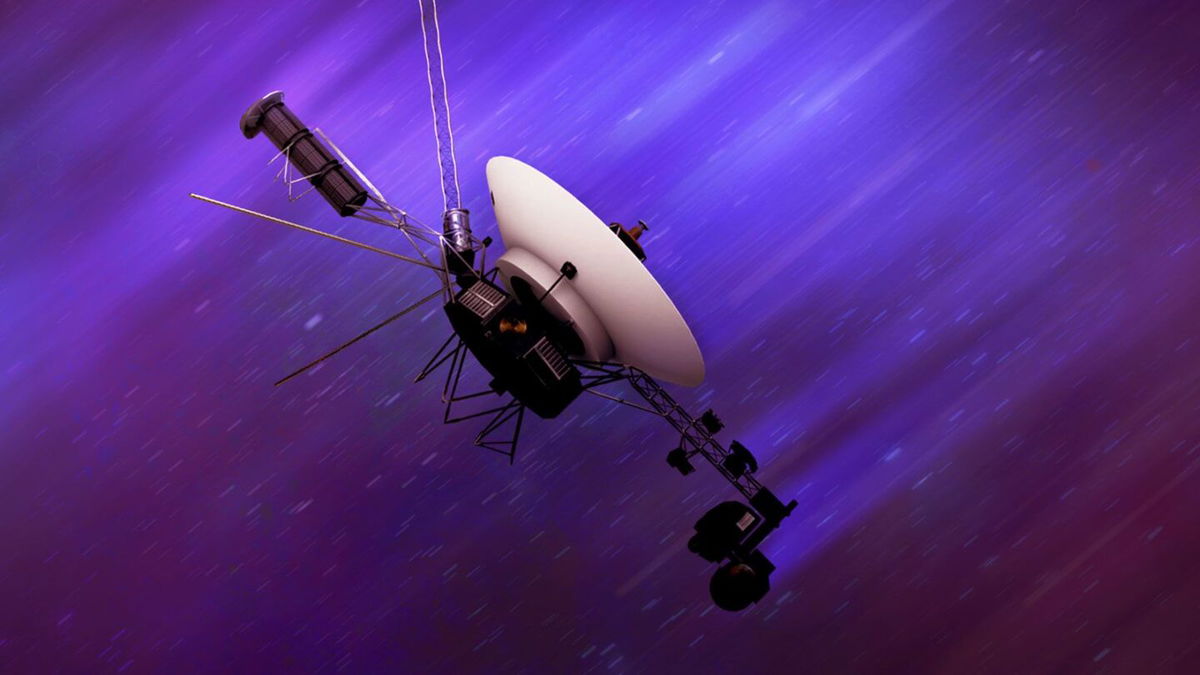 <i>JPL-Caltech/NASA via CNN Newsource</i><br/>An artist's illustration shows one of the Voyager spacecraft flying through interstellar space at around 35
