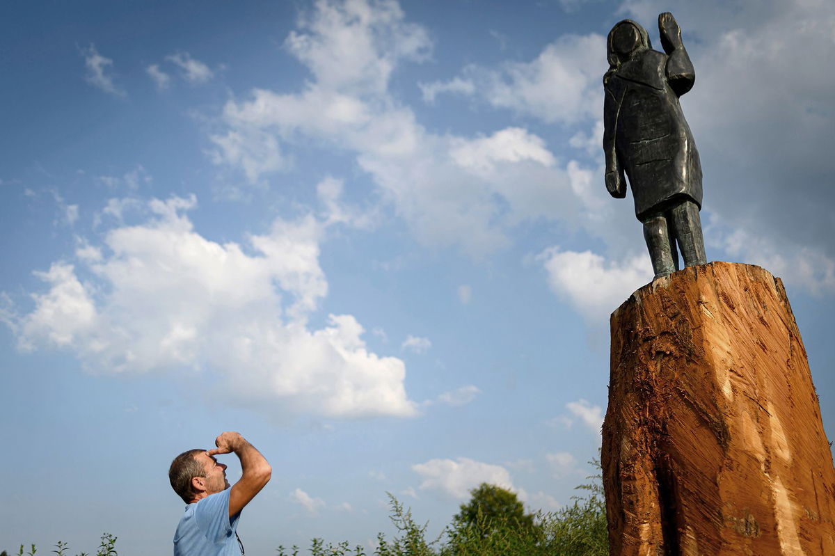 <i>AP via CNN Newsource</i><br/>The bronze statue of Melania Trump was unveiled in September 2020.