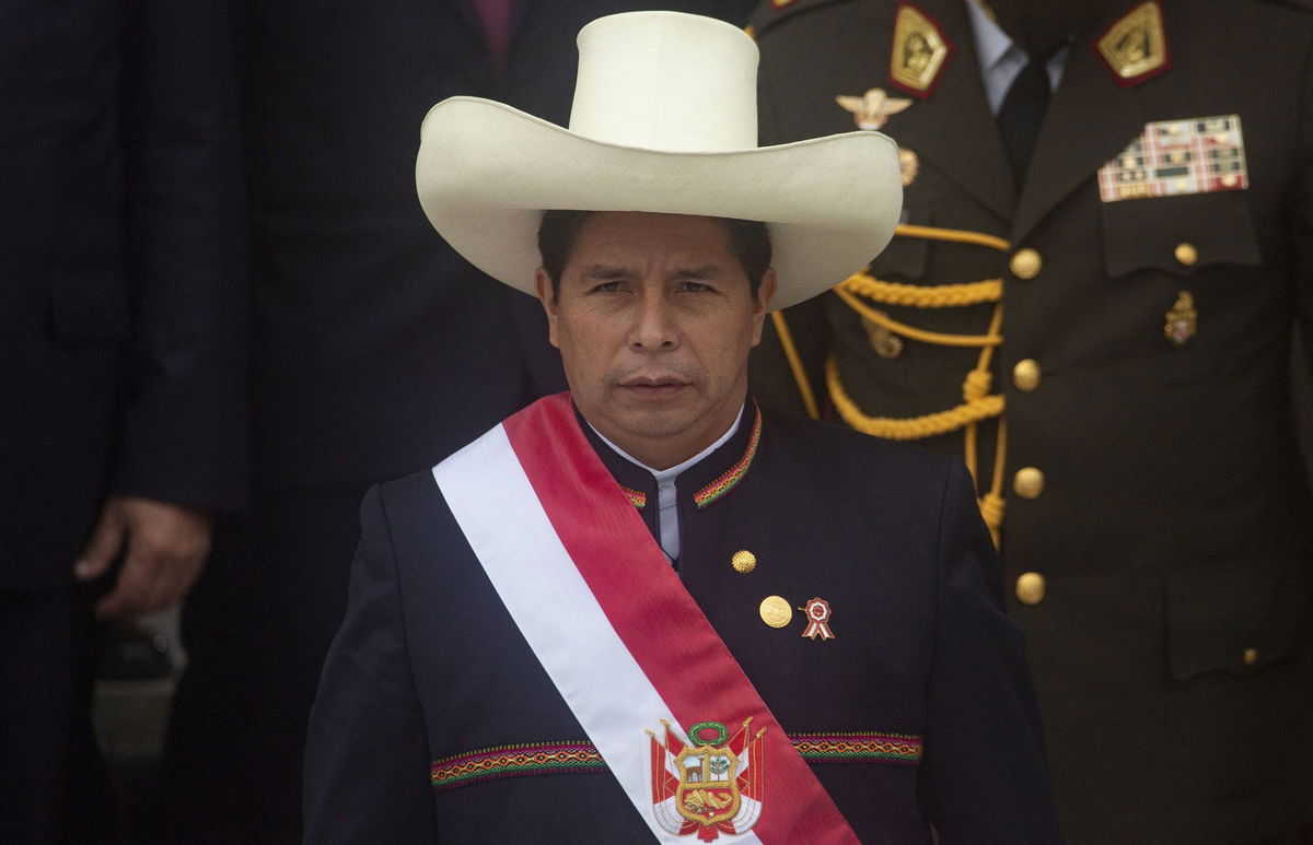 <i>Agencia Press South/Getty Images/File via CNN Newsource</i><br/>Peruvian President Dina Boluarte is pictured in Lima on July 4