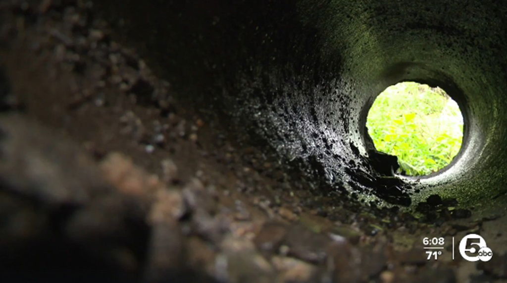 <i>WEWS via CNN Newsource</i><br/>Rescue crews spent roughly six hours working to free the man from the drainage pipe below ground in the Village of Clinton.