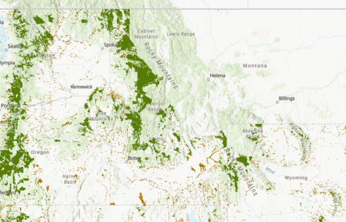 Map showing land that would be made available for sale should the bill pass.