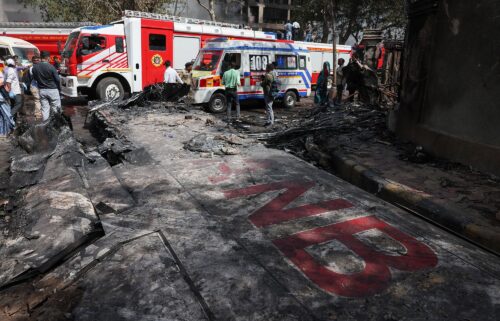 Wreckage of the Boeing 787 Dreamliner lies at the crash site in Ahmedabad on Thursday.