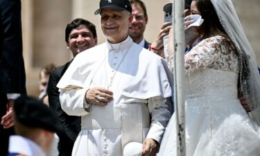 Pope Leo in liturgical vestments on June 9.