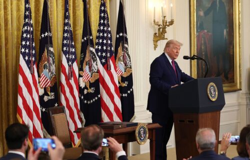 President Donald Trump delivers remarks before signing a series of bills related to California’s vehicle emissions standards during an event in the East Room of the White House on June 12 in Washington