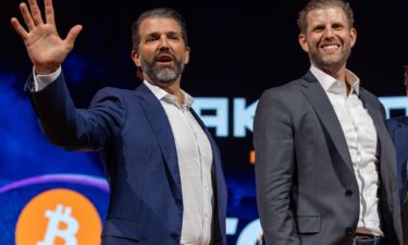 Donald Trump Jr. and Eric Trump at the Bitcoin 2025 conference in Las Vegas in May.