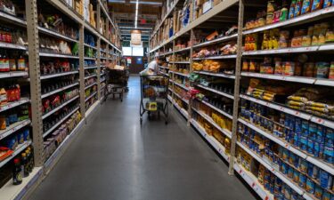 People shop at a grocery store in Brooklyn on May 13