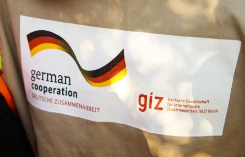 A sign for GIZ