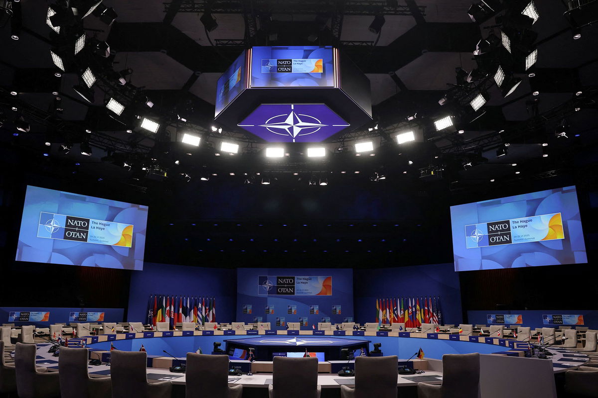 <i>Christian Hartmann/Reuters via CNN Newsource</i><br/>A view shows the venue of the upcoming NATO summit