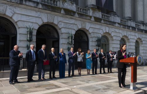Agriculture Secretary Brooke Rollins speaks at the USDA in Washington on July 8.